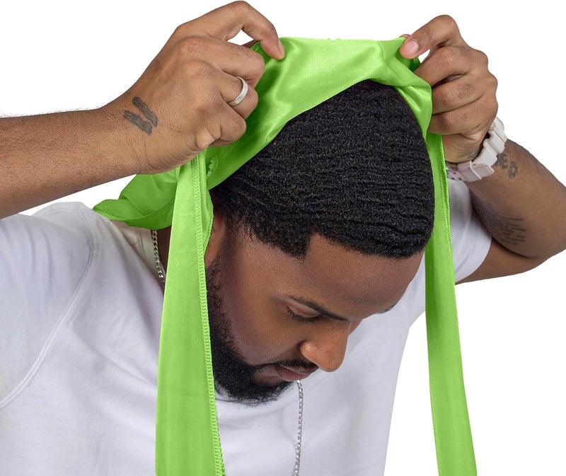 ForceWave 2 Pieces Silky Durag Pack for Men Women Waves, Premium Satin Deluxe Du-rag - Image 2